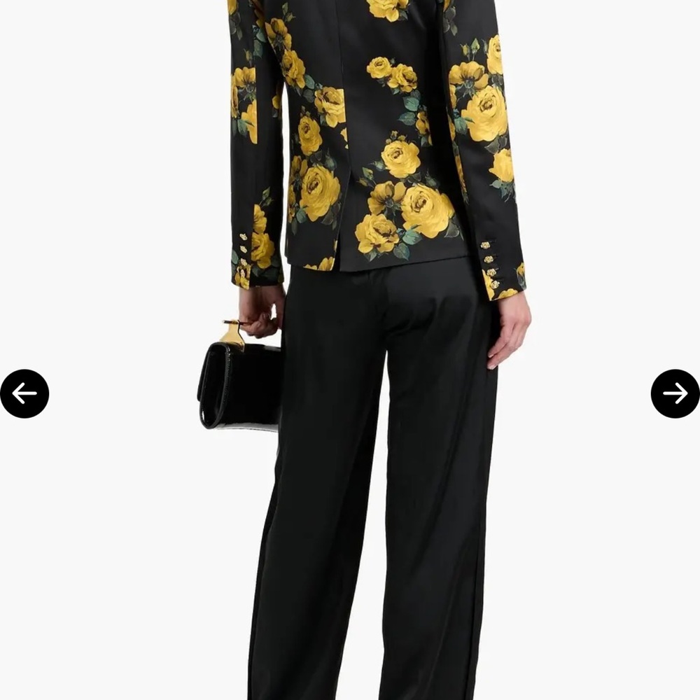 Alice + Olivia Yellow Floral Blazer with Bow - Picture 2 of 4